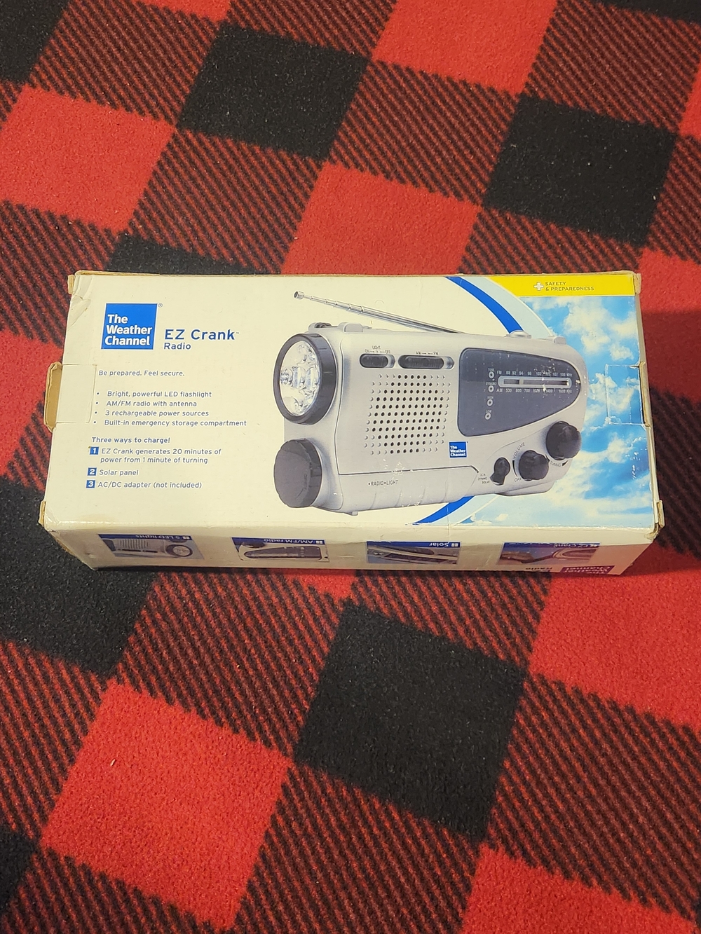 Vtg. Weather Channel EZ CRANK AM/FM RADIO with ANTENNA/H690-WC/in Box